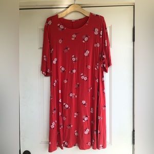 Old Navy Womens Size XXL Multicolor Floral Print Stretch A-Line Dress